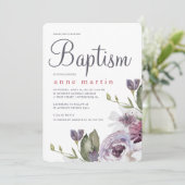 Mooie Lente Bloemige Paarse Bloemen Doop Kaart (Staand voorkant)