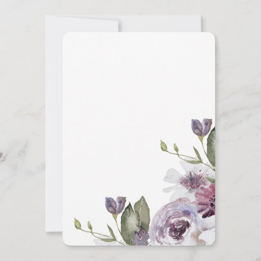 Mooie Lente Bloemige Paarse Bloemen Doop Kaart (Achterkant)