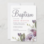 Mooie Lente Bloemige Paarse Bloemen Doop Kaart (Voorkant)