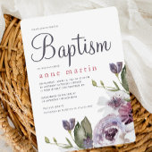 Mooie Lente Bloemige Paarse Bloemen Doop Kaart
