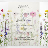 Mooie lente bruiloft drieluik uitnodiging (Binnenkant midden)