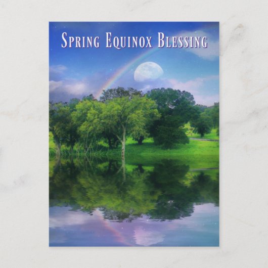 Mooie lente Equinox Ostara Blessings Rainbow Briefkaart (Voorkant)