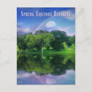 Mooie Lente-Equinox Ostara Zegeningen Regenboog Briefkaart