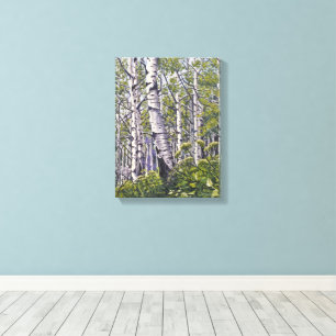 Mooie lente-espenbomen Canvasprint Canvas Afdruk