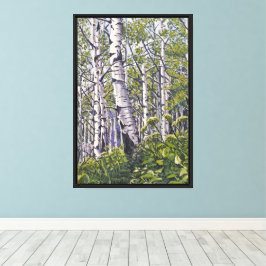 Mooie lente-espenbomen Canvasprint Canvas Afdruk