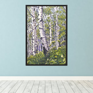 Mooie lente-espenbomen Canvasprint Canvas Afdruk