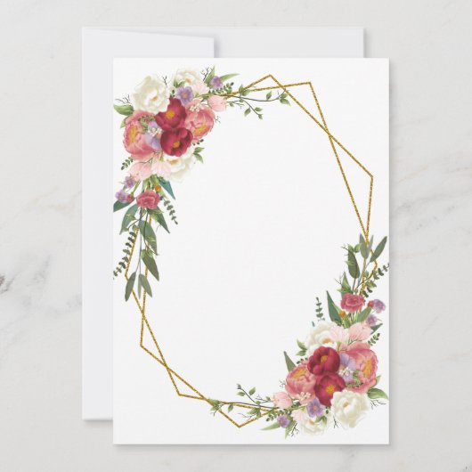 Mooie lente-Floral-uitnodiging Kaart (Achterkant)