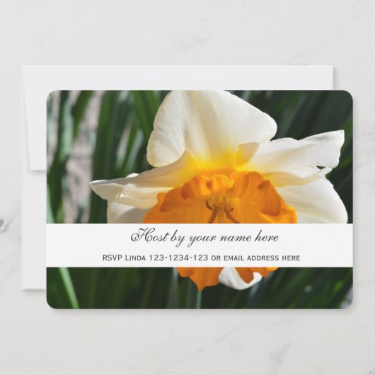 mooie lente geel, witte narcis bloem feest kaart (Achterkant)