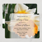 mooie lente geel, witte narcis bloem feestje kaart (Voorkant / Achterkant)