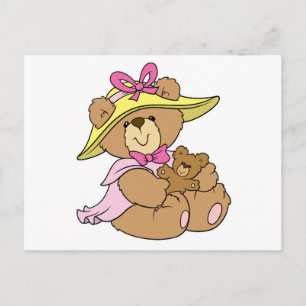 Mooie lente hoed teddybeer briefkaart