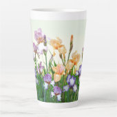 Mooie Lente Irissen Bloemen Latte Mok (Voorkant)