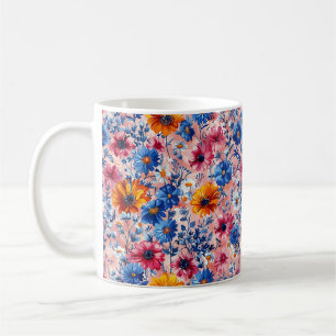 Mooie lente kleurrijke Girly Wildflowers Koffiemok