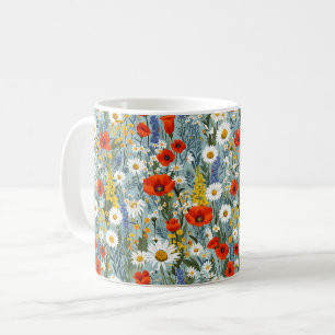 Mooie lente kleurrijke Girly Wildflowers Koffiemok