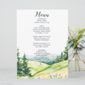 Mooie lente landschap bruiloft menu (Staand voorkant)