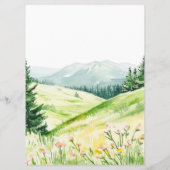 Mooie lente landschap bruiloft menu (Achterkant)