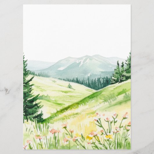 Mooie lente landschap bruiloft menu (Achterkant)