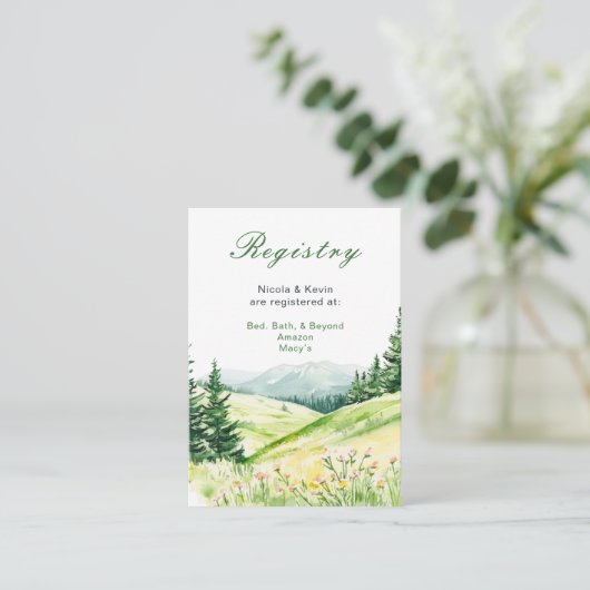 Mooie lente landschap bruiloft register informatiekaartje (Staand voorkant)