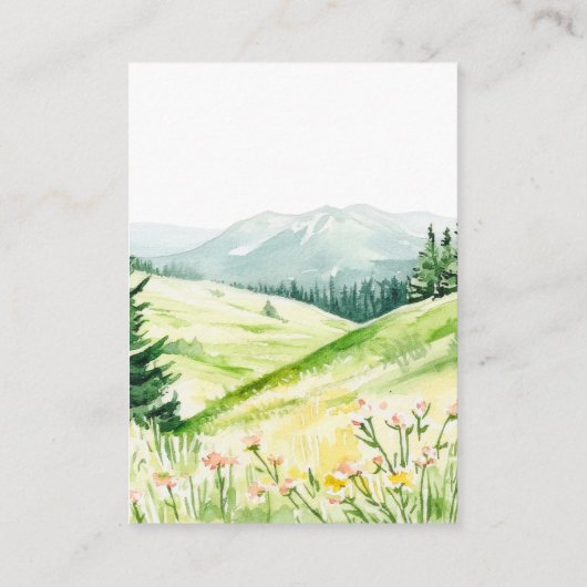 Mooie lente landschap bruiloft register informatiekaartje (Achterkant)