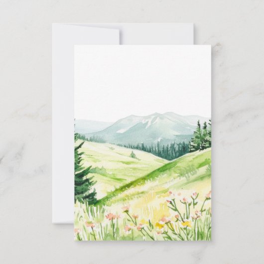 Mooie lente landschap bruiloft RSVP (Achterkant)