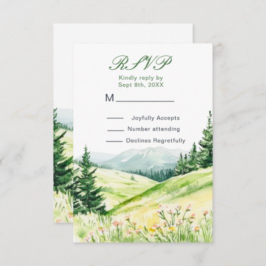 Mooie lente landschap trouw RSVP (Voorkant / Achterkant)