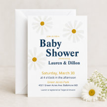 Mooie Lente Madeliefjes Baby Shower Uitnodiging