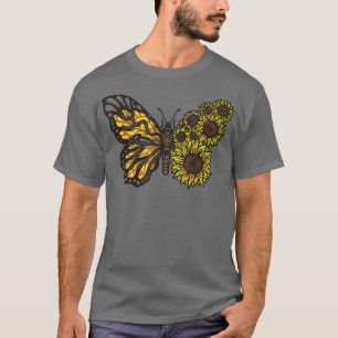 Mooie lente met monarch Butterfly Sunflowe T-shirt