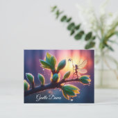 Mooie lente natuur met miniatuur pixie kunst briefkaart (Staand voorkant)