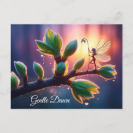 Mooie lente natuur met miniatuur pixie kunst briefkaart