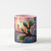 Mooie lente natuur met miniatuur pixie kunst mok (Midden)