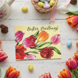 Mooie lente Pasen groeten tulpen Briefkaart
