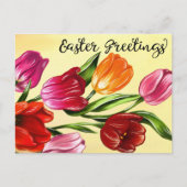 Mooie lente Pasen Groetjes Tulpen Briefkaart (Voorkant)