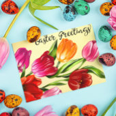 Mooie lente Pasen Groetjes Tulpen Briefkaart