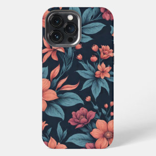 Mooie lente roze & rode bloemmotief kunst iPhone 13 pro max hoesje
