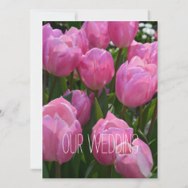 Mooie lente roze tulp bloemen christelijke bruilof kaart