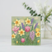 Mooie lente tuinvloeien kaart (Staand voorkant)