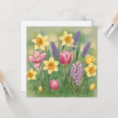 Mooie lente tuinvloeien kaart (Voorkant / Achterkant in situ)