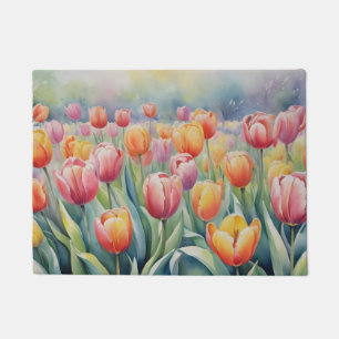 Mooie lente tulpen deurmat