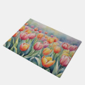 Mooie lente tulpen deurmat (Schuin)