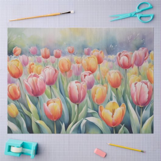Mooie lente tulpen tissuepapier (Craft)