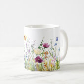 Mooie lente weide bloemen wrap koffiemok (Voorkant rechts)