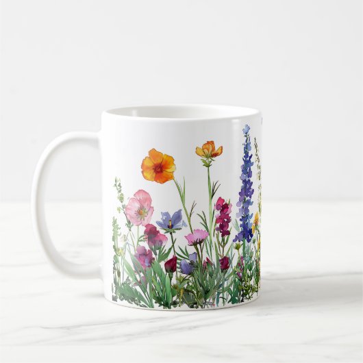 Mooie lente weide bloemen wrap koffiemok (Links)