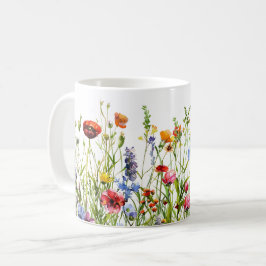 Mooie lente weide bloemen wrap koffiemok