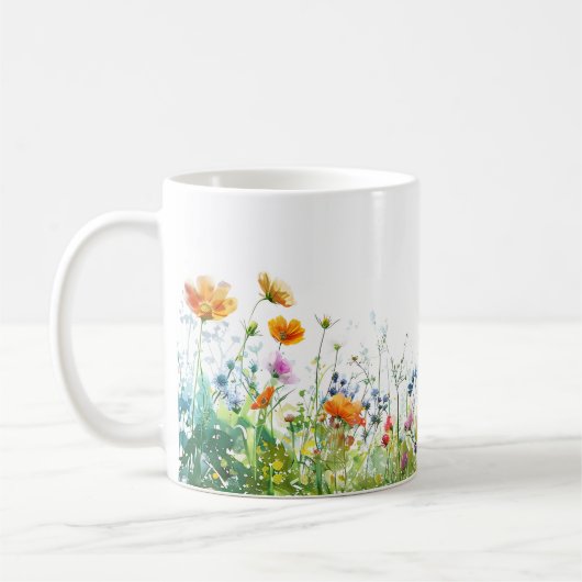 Mooie lente weide bloemen wrap koffiemok (Links)