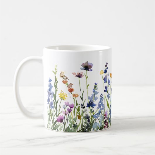 Mooie lente weide bloemen wrap koffiemok (Links)