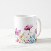 Mooie lente weide bloemen wrap koffiemok (Voorkant rechts)