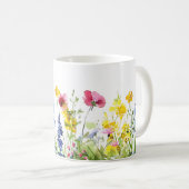 Mooie lente weide bloemen wrap koffiemok (Voorkant rechts)