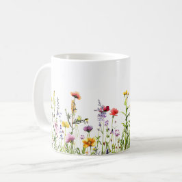 Mooie lente weide bloemen wrap koffiemok