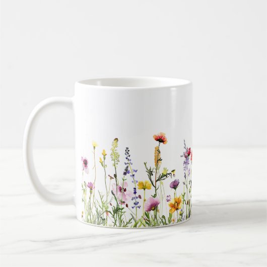 Mooie lente weide bloemen wrap koffiemok (Links)