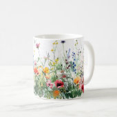 Mooie lente weide bloemen wrap koffiemok (Voorkant rechts)