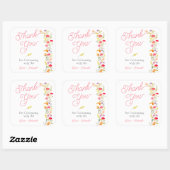 Mooie lente wilde bloemen bloem bruid dank je vierkante sticker (Vel)